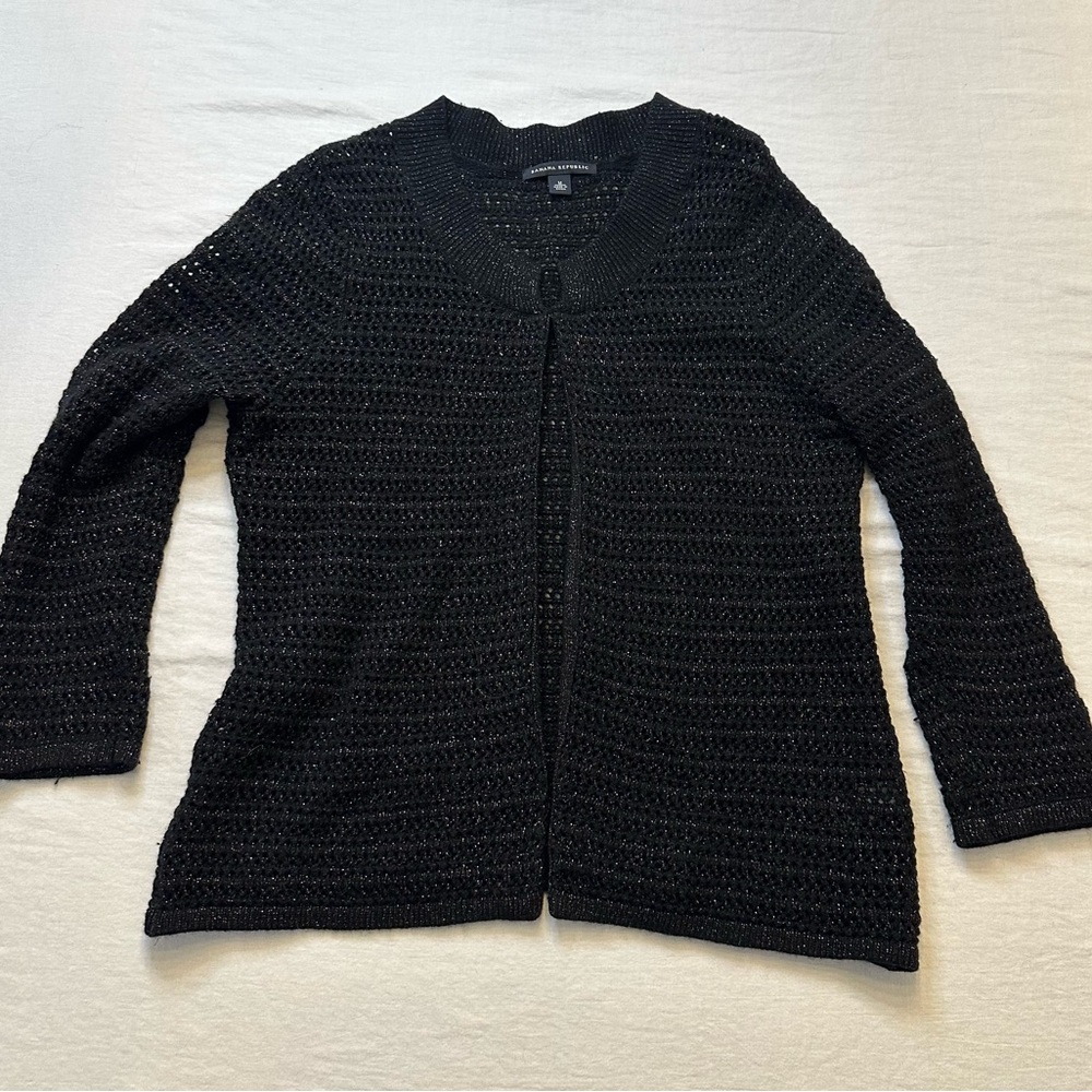 Banana Republic Black Cardigan - Size M - Gold accent - excellent condition